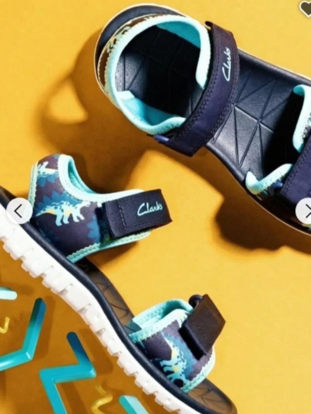 NWT CLARKS Wide Surfing Tide Sandals (Toddler) Dinosaur Print